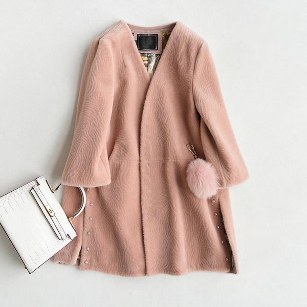 women's fur & faux 2021 fashion genuine sheep shearing coat female winter jackets for women ball real coats bontjas 17011, Black
women's fur & faux 2021 fashion genuine sheep shearing coat female winter jackets for women ball real coats bontjas 17011, Black