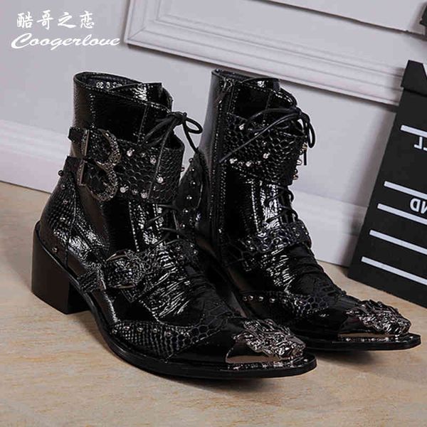 boots autumn high heels black men's boots pointed rivet belt buckle genuine leather model catwalk luxury social contact martin y40
boots autumn high heels black men's boots pointed rivet belt buckle genuine leather model catwalk luxury social contact martin y40