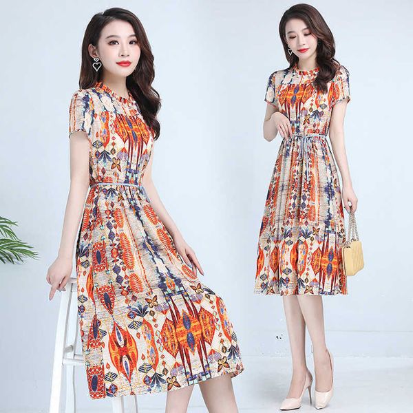 women's chiffon dress long 2021 summer thin ethnic style slim foreign waist closing print skirt, Black;gray
women's chiffon dress long 2021 summer thin ethnic style slim foreign waist closing print skirt, Black;gray