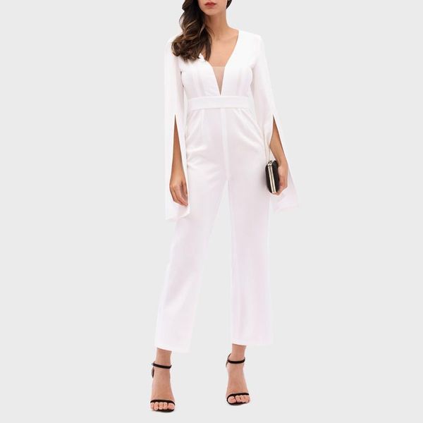 women's jumpsuits & rompers woman deep v-neck bodycon for women slit long sleeve jumpsuite white one piece chiffon overalls ankle-lengt, Black;white
women's jumpsuits & rompers woman deep v-neck bodycon for women slit long sleeve jumpsuite white one piece chiffon overalls ankle-lengt, Black;white