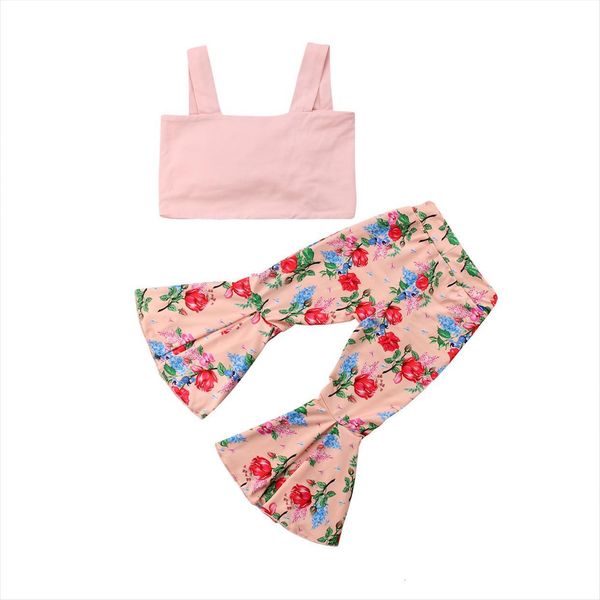2pcs kids baby girls floral bra bell bottoms pants outfits clothes summer kid clothing, White
2pcs kids baby girls floral bra bell bottoms pants outfits clothes summer kid clothing, White