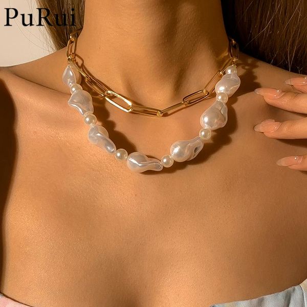 Bohemia Baroque Irregular Limitation Pearl Choker Necklace Asymmetric Paperclip Chain For Women Men Unisex Jewelry Gift Pendant Necklaces, Silver
Bohemia Baroque Irregular Limitation Pearl Choker Necklace Asymmetric Paperclip Chain For Women Men Unisex Jewelry Gift Pendant Necklaces, Silver