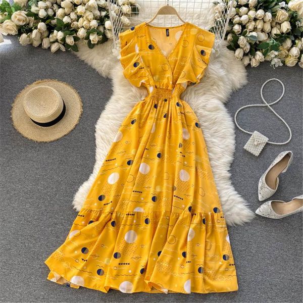 women's swimwear women printed summer french dress 2021 v-neck ruffled high waist beach holiday midi dresses female sundress fashion sw, White;black
women's swimwear women printed summer french dress 2021 v-neck ruffled high waist beach holiday midi dresses female sundress fashion sw, White;black