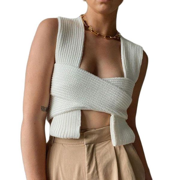 women's sweaters sleeveless knit short sweater fashion vest black casual white pullover knitted t-shirt y2k, White;black
women's sweaters sleeveless knit short sweater fashion vest black casual white pullover knitted t-shirt y2k, White;black