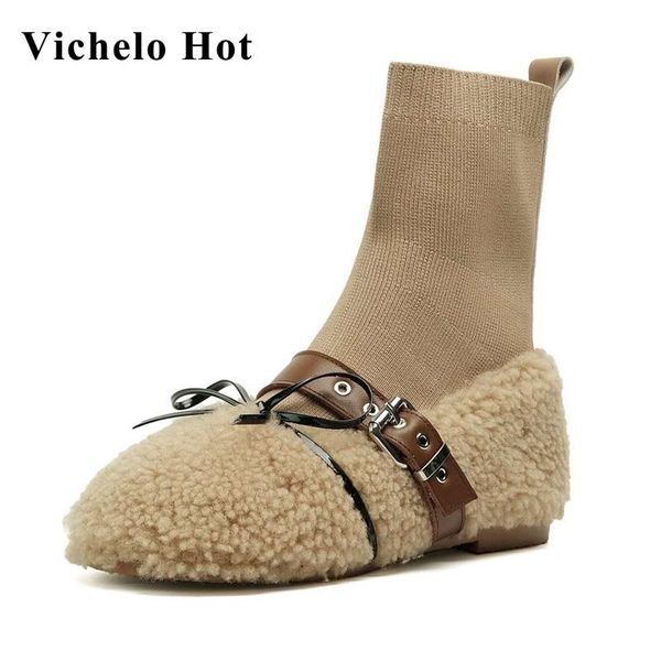 boots vichelo three colors winter wool round toe low heel comfortable butterfly-knot sweet girls dating slip on ankle l83, Black
boots vichelo three colors winter wool round toe low heel comfortable butterfly-knot sweet girls dating slip on ankle l83, Black
