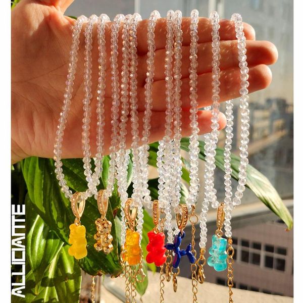 chokers boho rainbow gummy bear zircon pendant crystal beaded necklace for women cute resin choker necklaces beach vacation jewelry, Golden;silver
chokers boho rainbow gummy bear zircon pendant crystal beaded necklace for women cute resin choker necklaces beach vacation jewelry, Golden;silver