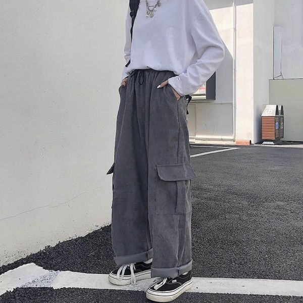 women's pants & capris corduroy pants men women's spring autumn new style korean retro pocket overalls loose bf wide-leg casual tr, Black;white
women's pants & capris corduroy pants men women's spring autumn new style korean retro pocket overalls loose bf wide-leg casual tr, Black;white