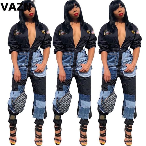 women's jumpsuits & rompers vazn v-neck print colorful 2021 fashion high street casual bodycon long pants slim jumpsuit, Black;white
women's jumpsuits & rompers vazn v-neck print colorful 2021 fashion high street casual bodycon long pants slim jumpsuit, Black;white