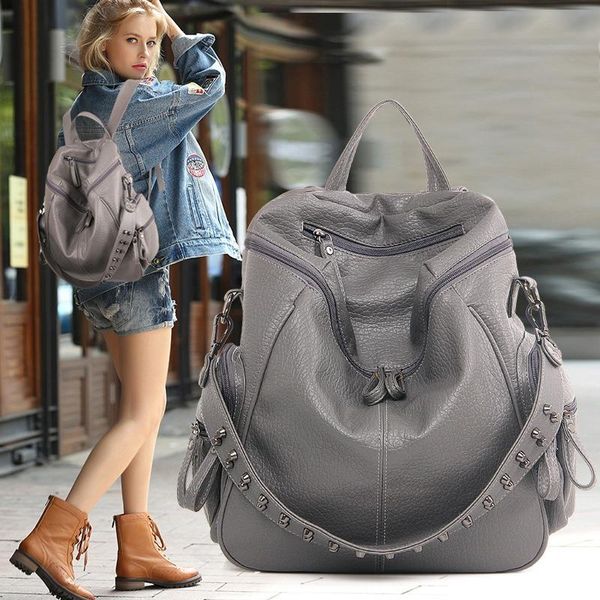 backpack 2021 small fresh large capacity simple rivet ladies soft leather multifunctional
backpack 2021 small fresh large capacity simple rivet ladies soft leather multifunctional