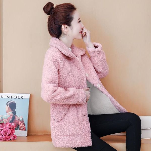 women's fur & faux winter coat women warm lambswool plush coats korea fahion female outerwear clothing ladies cardigans long sleeve pin, Black
women's fur & faux winter coat women warm lambswool plush coats korea fahion female outerwear clothing ladies cardigans long sleeve pin, Black