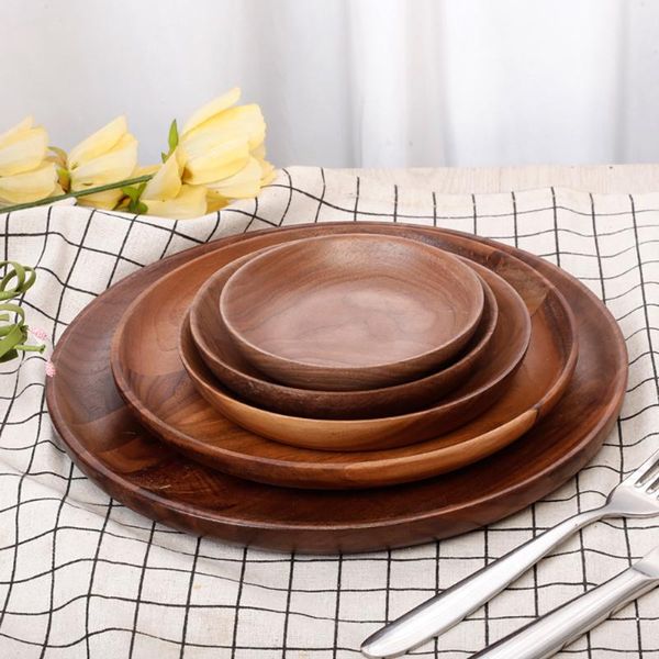 dishes & plates japanese fashion round dessert plate cake tray walnut solid wood for kitchen accessories
dishes & plates japanese fashion round dessert plate cake tray walnut solid wood for kitchen accessories