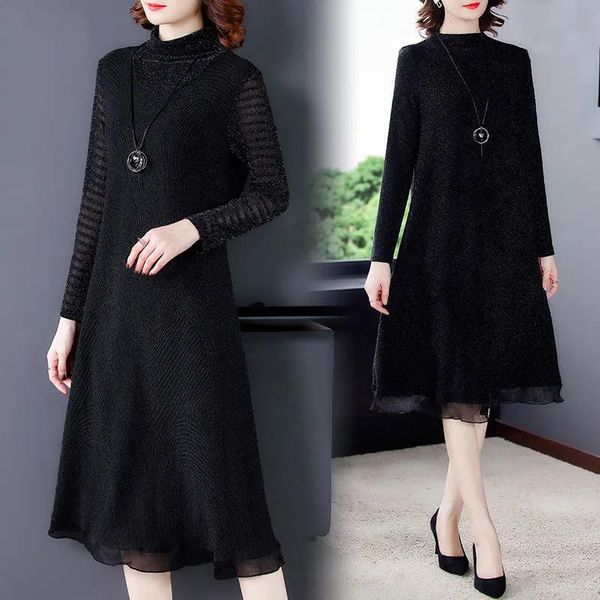 casual dresses plus size l-5xl vintage black dress women loose turtleneck long sleeve party fall fashion knee-length mom, Black;gray
casual dresses plus size l-5xl vintage black dress women loose turtleneck long sleeve party fall fashion knee-length mom, Black;gray