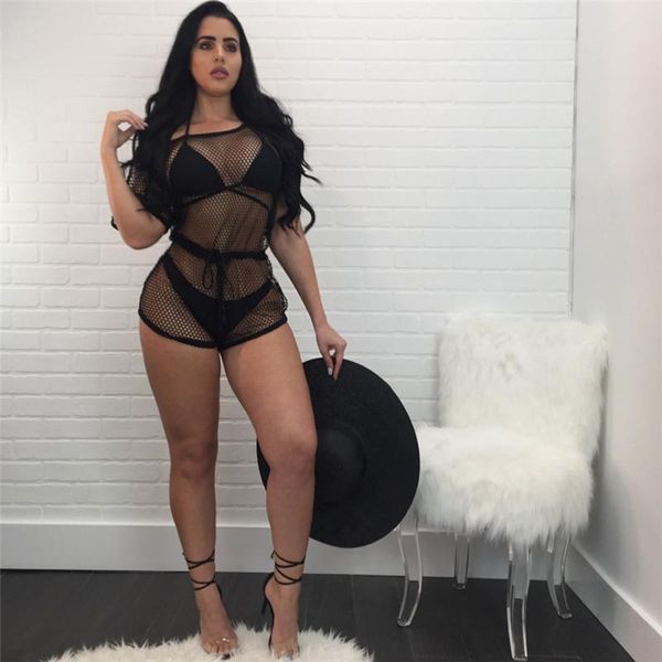 women's jumpsuits & rompers 2021 summer loose playsuit women fish net crochet casual off shoulder romper, Black;white
women's jumpsuits & rompers 2021 summer loose playsuit women fish net crochet casual off shoulder romper, Black;white