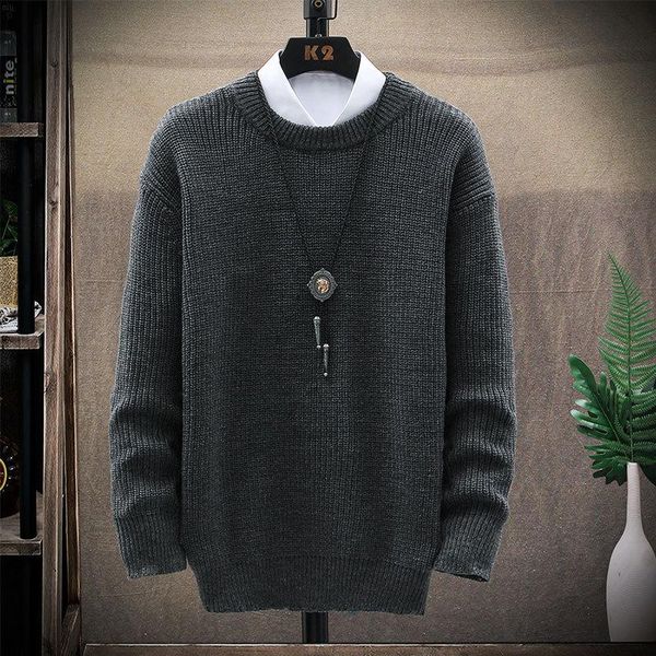 men's sweaters casual and versatile long sleeve loose type autumn winter round neck blue youth sweater thickened men, White;black
men's sweaters casual and versatile long sleeve loose type autumn winter round neck blue youth sweater thickened men, White;black