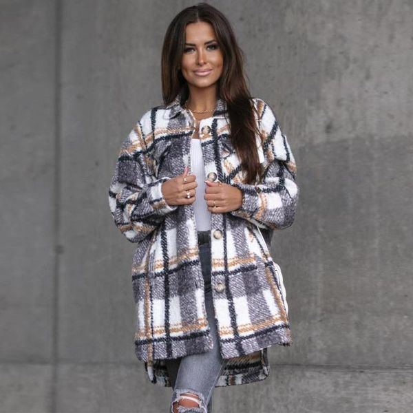 women's wool & blends long coat loose retro woolen 2021 fashion plaid sleeve street mom's autumn and winter, Black
women's wool & blends long coat loose retro woolen 2021 fashion plaid sleeve street mom's autumn and winter, Black