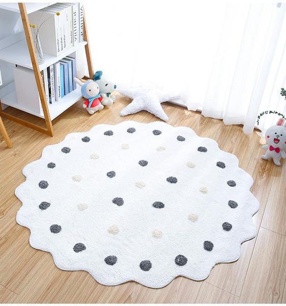 carpets 120x120cm round dot carpet children's play crawling rug soft cotton household decoration
carpets 120x120cm round dot carpet children's play crawling rug soft cotton household decoration