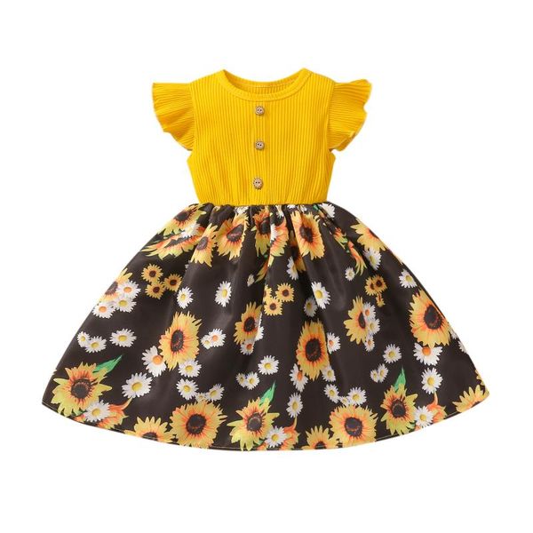 kids girls dress ruffles sleeve button sunflower printing stitching a-line princess clothes girl's dresses, Red;yellow
kids girls dress ruffles sleeve button sunflower printing stitching a-line princess clothes girl's dresses, Red;yellow