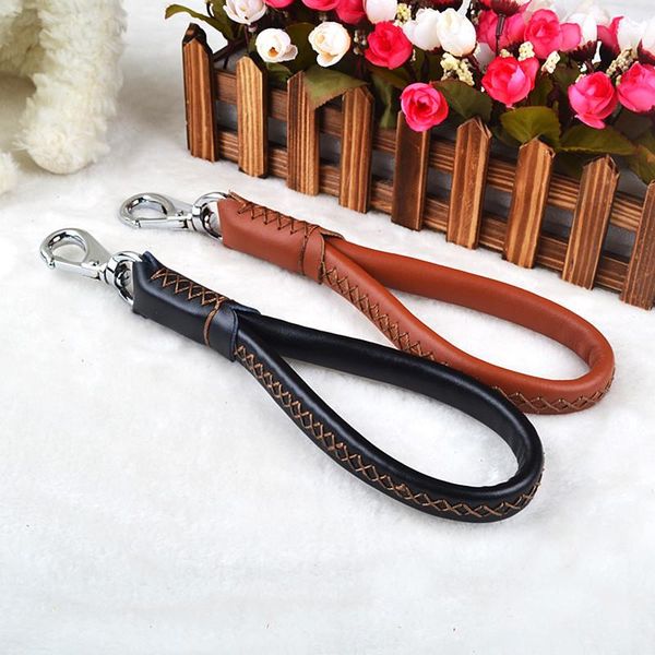 dog collars & leashes 1pc for dogs breed accessories faux leather short pet leash belt traction rope t0.41