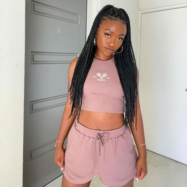 women's tracksuits women 2021 spring solid color embroidered sleeveless vest with navel lace-up shorts two pieces set bulk item wholesa, Gray
women's tracksuits women 2021 spring solid color embroidered sleeveless vest with navel lace-up shorts two pieces set bulk item wholesa, Gray