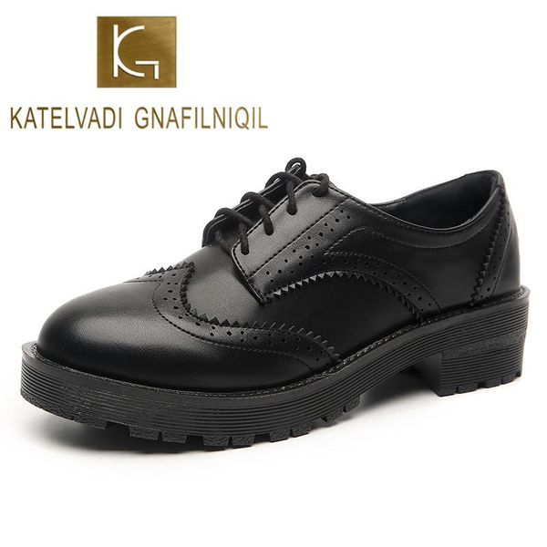 dress shoes katelvadi british oxford woman lace-up bullock round toe slip on creepers derby women xsx006, Black
dress shoes katelvadi british oxford woman lace-up bullock round toe slip on creepers derby women xsx006, Black