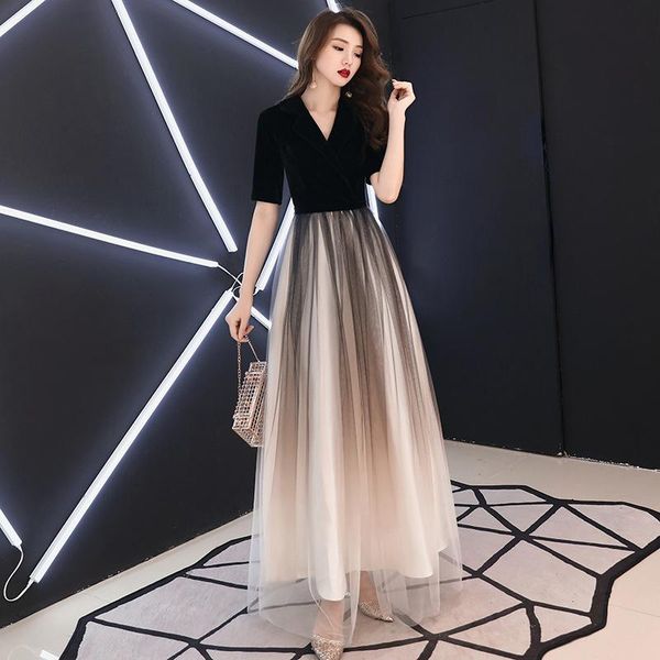 elegant velvet lace stitching a-line long chiffon evening dress fashion banquet prom formal gown vestidos de noche cheongsam ethnic clothing, Red
elegant velvet lace stitching a-line long chiffon evening dress fashion banquet prom formal gown vestidos de noche cheongsam ethnic clothing, Red