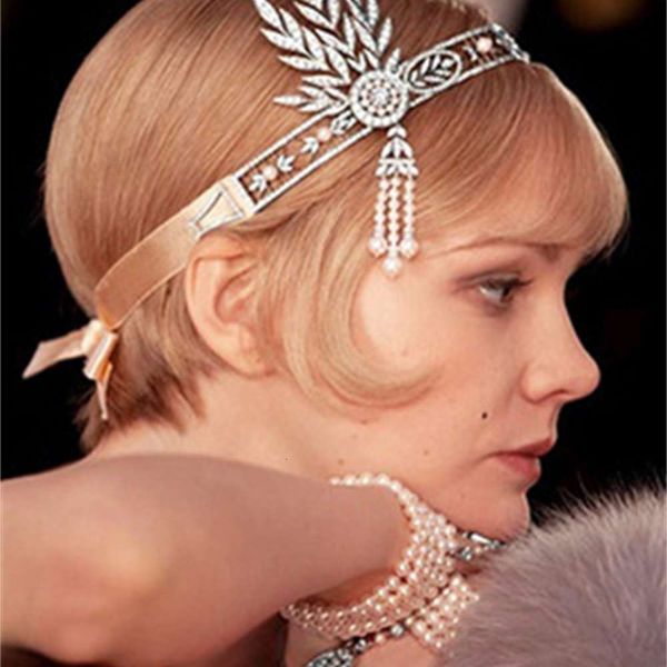the great gatsby heroine with gorgeous indian pearl tassel hairband hairband, Silver
the great gatsby heroine with gorgeous indian pearl tassel hairband hairband, Silver