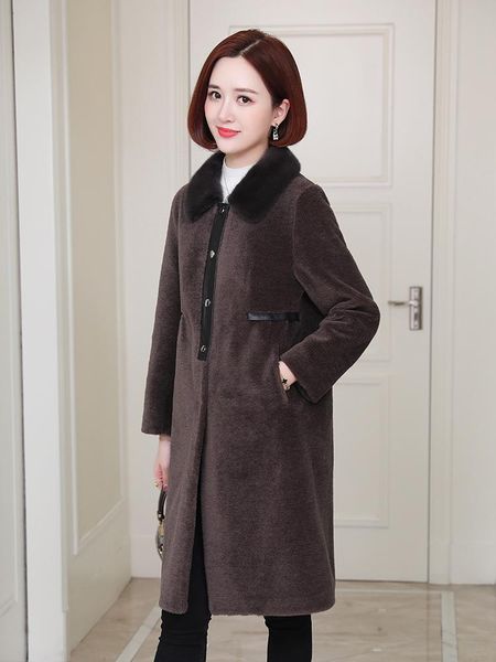 women's fur & faux ptslan 2021 natural wool outerwear classic winter fashion good quality original sheep coat medium p7654, Black
women's fur & faux ptslan 2021 natural wool outerwear classic winter fashion good quality original sheep coat medium p7654, Black