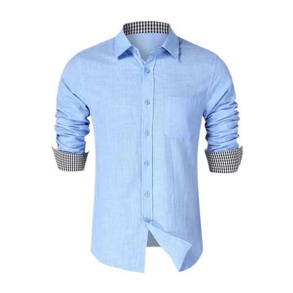 men's casual shirts autumn men's cotton turn-down collar solid color shirt plaid linen long-sleeved clothes, White;black
men's casual shirts autumn men's cotton turn-down collar solid color shirt plaid linen long-sleeved clothes, White;black
