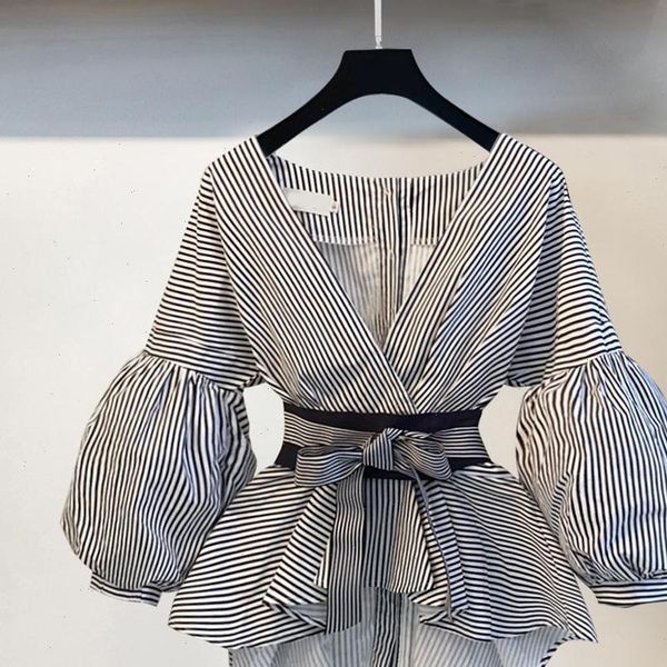 women blouses summer fashion blouse shirt lantern sleeve v neck white striped suit elegant ladies female clothing
women blouses summer fashion blouse shirt lantern sleeve v neck white striped suit elegant ladies female clothing