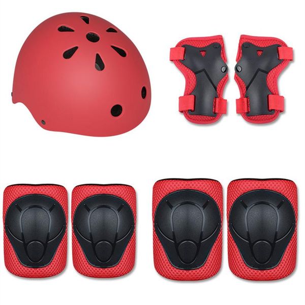 7pcs/set children's riding gear helmet set wrist protective ear knee pads hand guards elbow skating roller &, Black;gray
7pcs/set children's riding gear helmet set wrist protective ear knee pads hand guards elbow skating roller &, Black;gray
