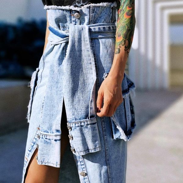 skirts chic ins summer 2021 europe designer women sleeves lacing pocket irregular denim skirt casual vintage long female, Black
skirts chic ins summer 2021 europe designer women sleeves lacing pocket irregular denim skirt casual vintage long female, Black