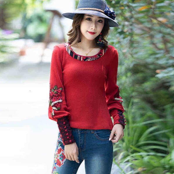 women's knits & tees autumn winter warm floral embroidery o-neck sweater women vintage lantern sleeve knit pullover female pu fttd, White
women's knits & tees autumn winter warm floral embroidery o-neck sweater women vintage lantern sleeve knit pullover female pu fttd, White