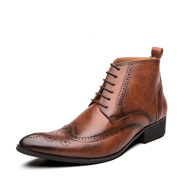 boots men casual big size wedding nightclub dresses bullock ankle boots breathable cow leather brogue shoes point toe botas sapatos zvey, Black
boots men casual big size wedding nightclub dresses bullock ankle boots breathable cow leather brogue shoes point toe botas sapatos zvey, Black