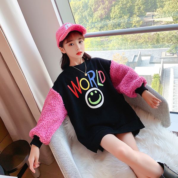 winter warm clothing for girls cartoon letter sweatshirt plush inside coat long jumper fashion patchwork pullover cotton sweater, White
winter warm clothing for girls cartoon letter sweatshirt plush inside coat long jumper fashion patchwork pullover cotton sweater, White