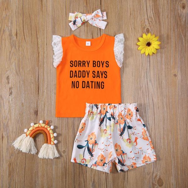 clothing sets summer sweet casual 3pcs toddler girl outfits lace ruffle sleeve letter print + floral shorts bow-knot headband set, White
clothing sets summer sweet casual 3pcs toddler girl outfits lace ruffle sleeve letter print + floral shorts bow-knot headband set, White
