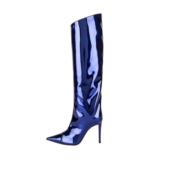 boots patent leather pointed toe autumn solid zipper thin heel knee high fashion women shoes black blue gold red silver
boots patent leather pointed toe autumn solid zipper thin heel knee high fashion women shoes black blue gold red silver