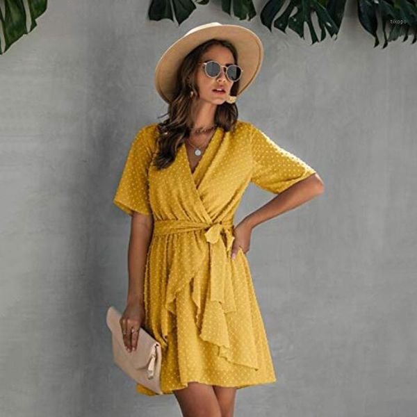 casual dresses foridol polkda dot summer chiffon dress women ruffled sash wrap short sleeve beach ladies black 2021 plus size1, Black;gray
casual dresses foridol polkda dot summer chiffon dress women ruffled sash wrap short sleeve beach ladies black 2021 plus size1, Black;gray