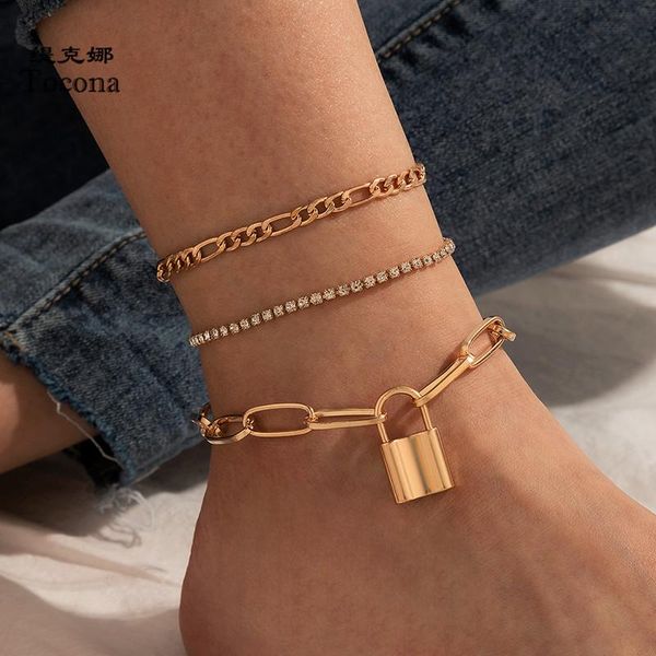 anklets tocona 3pcs/sets luxury crystal stone lock for women gold color chain foot adjustable jewelry accessories 15508, Red;blue
anklets tocona 3pcs/sets luxury crystal stone lock for women gold color chain foot adjustable jewelry accessories 15508, Red;blue