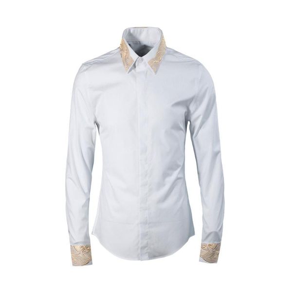 men's casual shirts autumn embroidery pattern long sleeve trend men shirt slim fashion white male camisa chemise, White;black
men's casual shirts autumn embroidery pattern long sleeve trend men shirt slim fashion white male camisa chemise, White;black