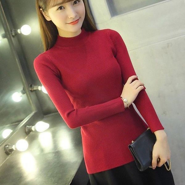 women's sweaters slim warm autumn winter women turtleneck solid knitted elastic pullovers sweater, White;black
women's sweaters slim warm autumn winter women turtleneck solid knitted elastic pullovers sweater, White;black