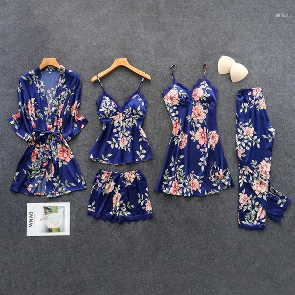 herislim women's pajamas silk floral print 5pcs pajama set satin pyjamas with pants lace trim pijama sleepwear home clothes1 women1, Black;red
herislim women's pajamas silk floral print 5pcs pajama set satin pyjamas with pants lace trim pijama sleepwear home clothes1 women1, Black;red