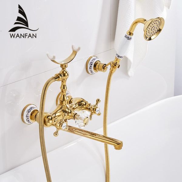 bathtub faucets luxury gold brass bathroom faucet mixer tap wall mounted hand held shower head kit sets hs-g018
bathtub faucets luxury gold brass bathroom faucet mixer tap wall mounted hand held shower head kit sets hs-g018