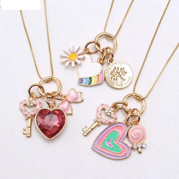 girls necklaces pendants jewelry kids accessories cute love chain drop oil alloy children's accessory b8002, Red;brown
girls necklaces pendants jewelry kids accessories cute love chain drop oil alloy children's accessory b8002, Red;brown