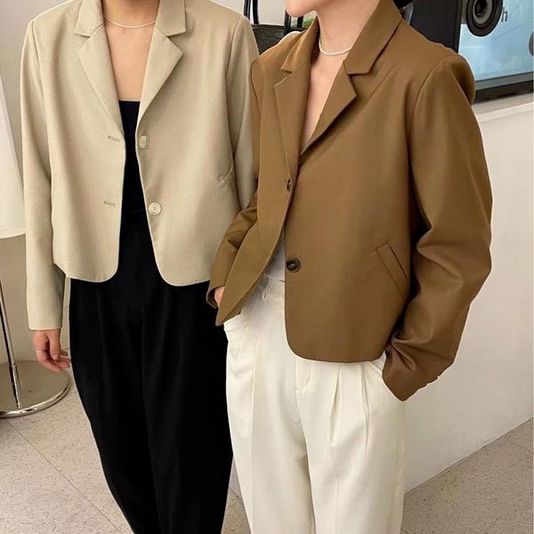 women's suits & blazers fashion office lady cropped blazer woman 2021 solid single breasted notched coats simple long sleeve suit autum, White;black
women's suits & blazers fashion office lady cropped blazer woman 2021 solid single breasted notched coats simple long sleeve suit autum, White;black
