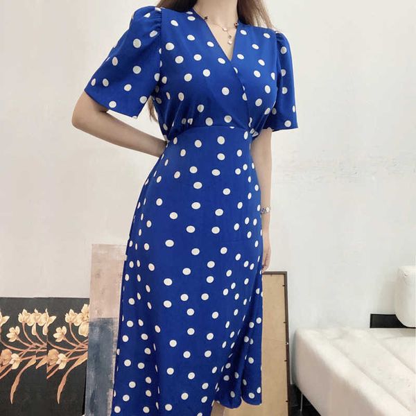 women elegant a-line dress polka dot v-neck short sleeve slim waist lady fashion classy vestidos 210529, Black;gray
women elegant a-line dress polka dot v-neck short sleeve slim waist lady fashion classy vestidos 210529, Black;gray