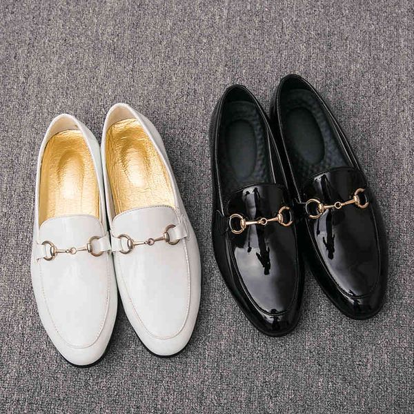 dress shoes fashion men's loafers patent leather buckle design formal wedding breathable slip on man oxfords office xuim, Black
dress shoes fashion men's loafers patent leather buckle design formal wedding breathable slip on man oxfords office xuim, Black