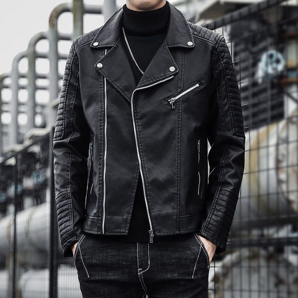 men's pu leather motorcycle et, lapel dign, thick, thin, windproof, zipper, hip-hop clothing, spring and autumn, Black
men's pu leather motorcycle et, lapel dign, thick, thin, windproof, zipper, hip-hop clothing, spring and autumn, Black