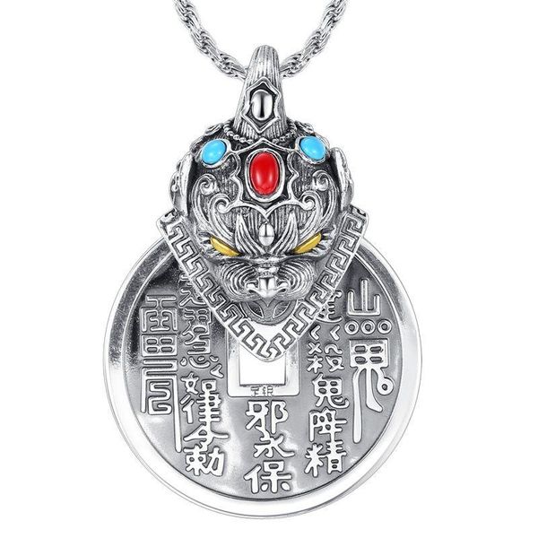 chinese style lucky pixiu mountain ghost spend money sterling silver pendant men's fashion thunder and peace charm necklace
chinese style lucky pixiu mountain ghost spend money sterling silver pendant men's fashion thunder and peace charm necklace