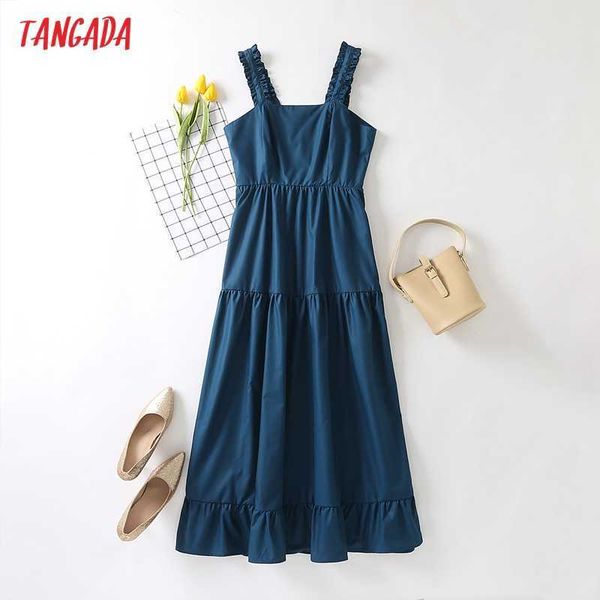 tangada women solid color ruffle long dress strap sleeveless summer fashion lady elegant dresses vestido 4t39 210609, Black;gray
tangada women solid color ruffle long dress strap sleeveless summer fashion lady elegant dresses vestido 4t39 210609, Black;gray