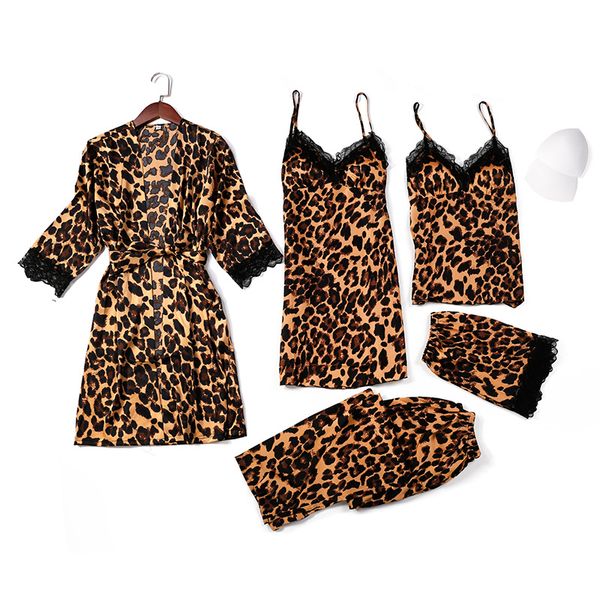 winter autumn women satin pyjama set leopard silk pajamas sleepwear night suits soft nightwear home clothes with chest pads, Black;red
winter autumn women satin pyjama set leopard silk pajamas sleepwear night suits soft nightwear home clothes with chest pads, Black;red